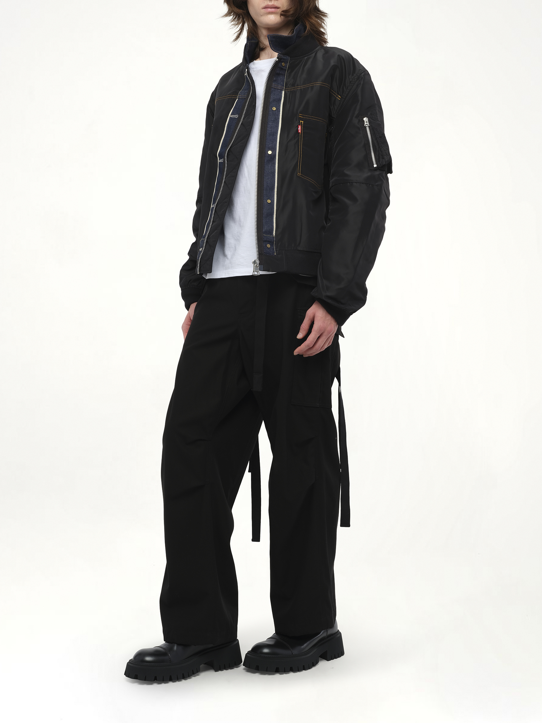 Levi's Denim x Nylon Twill Reversible Blouson in Indigo/Black