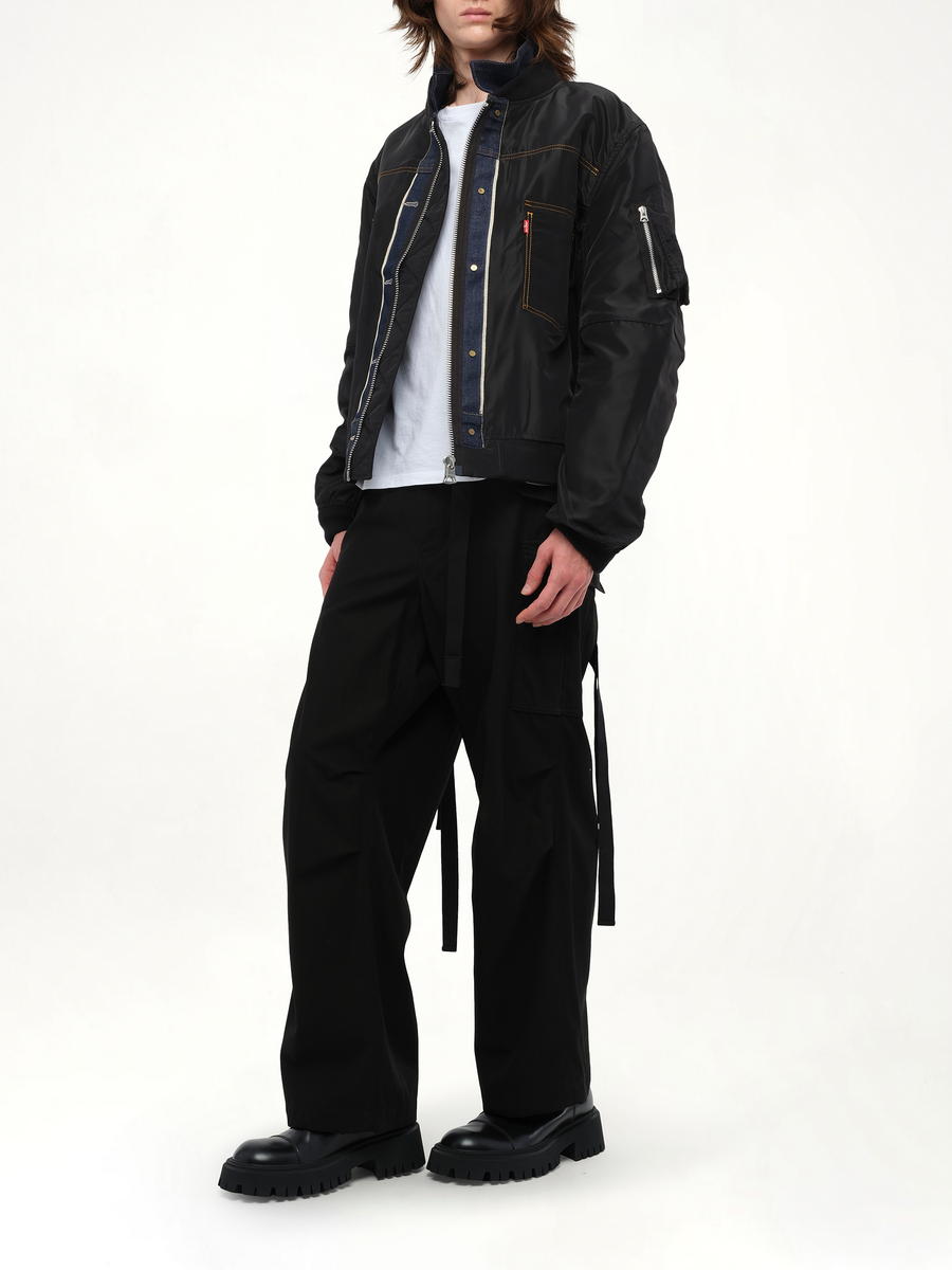 Levi's Denim x Nylon Twill Reversible Blouson in Indigo/Black