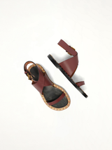 Janis Sandals in Burgundy Top View | ISABEL MARANT