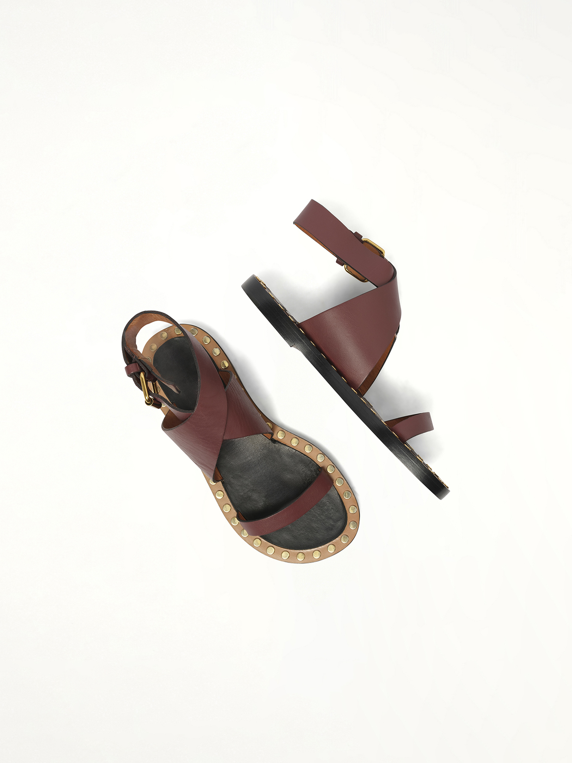 Janis Sandals in Burgundy Top View | ISABEL MARANT