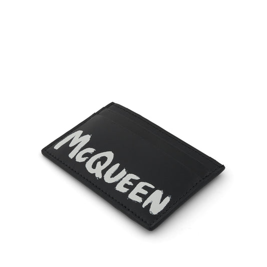 Graffiti Logo Credit Card Wallet in Black