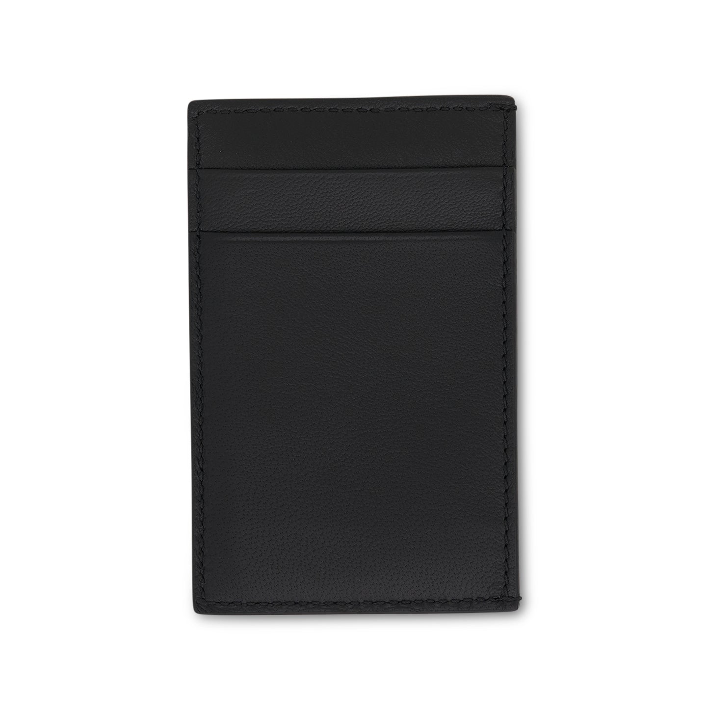 Graffiti Print Leather Card Holder in Black