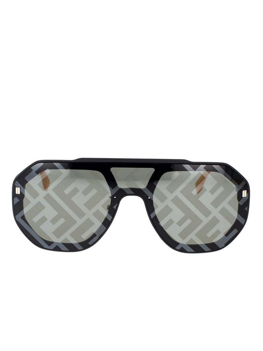 Fendi FE40006U 0002C Aviator Sunglasses in Black/Silver