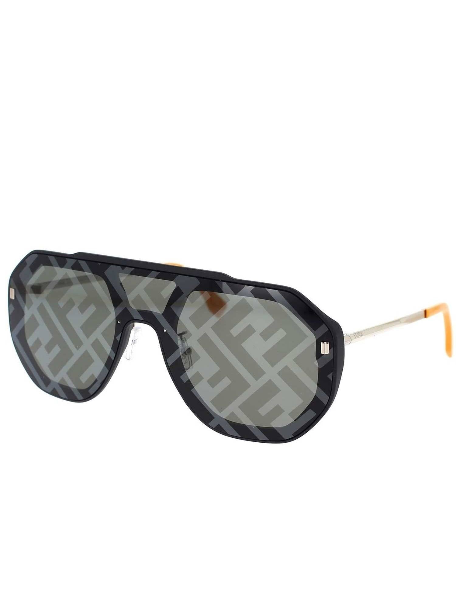 Fendi FE40006U 0002C Aviator Sunglasses in Black/Silver