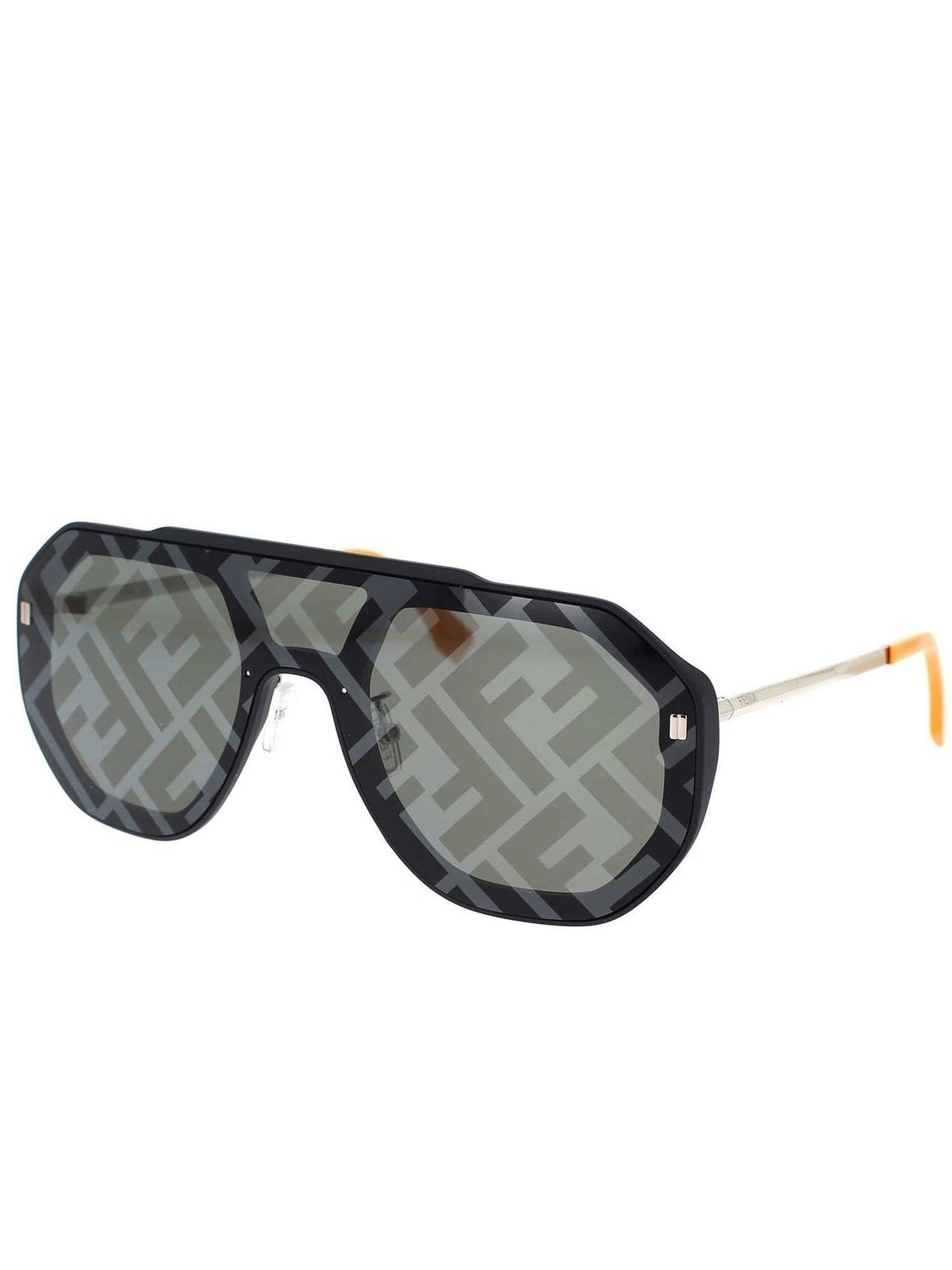 Fendi FE40006U 0002C Aviator Sunglasses in Black/Silver