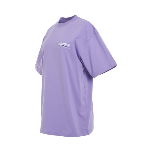 Political Campaign Oversized T-Shirt in Light Purple/White