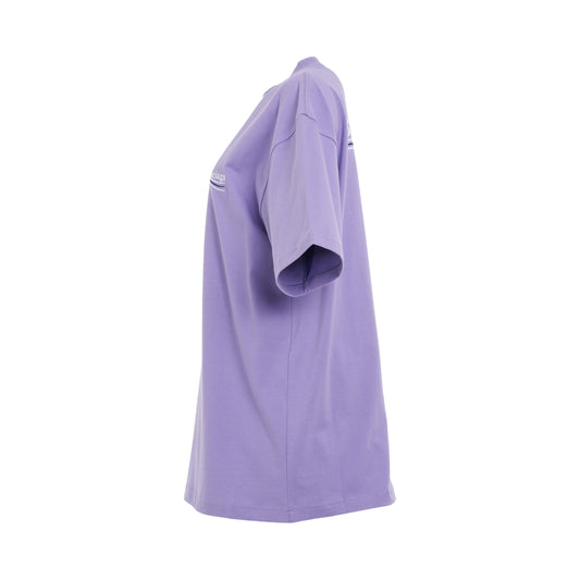 Political Campaign Oversized T-Shirt in Light Purple/White