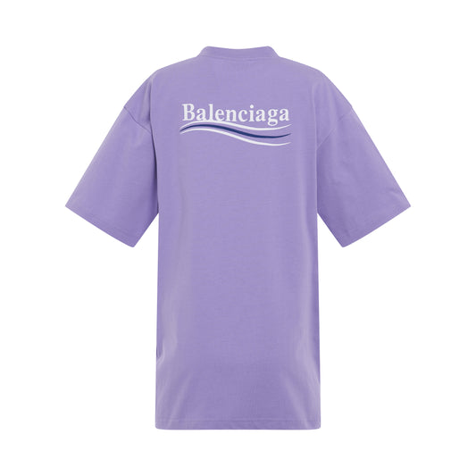 Political Campaign Oversized T-Shirt in Light Purple/White