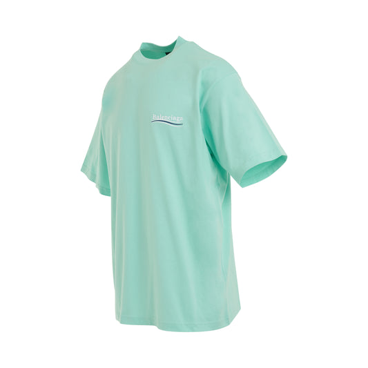 Political Campaign Oversized T-Shirt in Mint/White