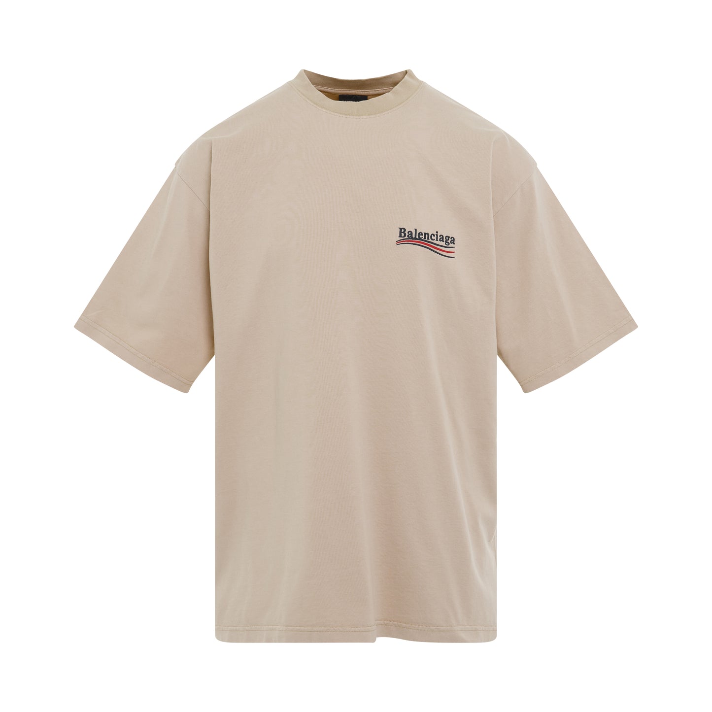 Political Campaign Oversized T-Shirt in Light Beige/Black