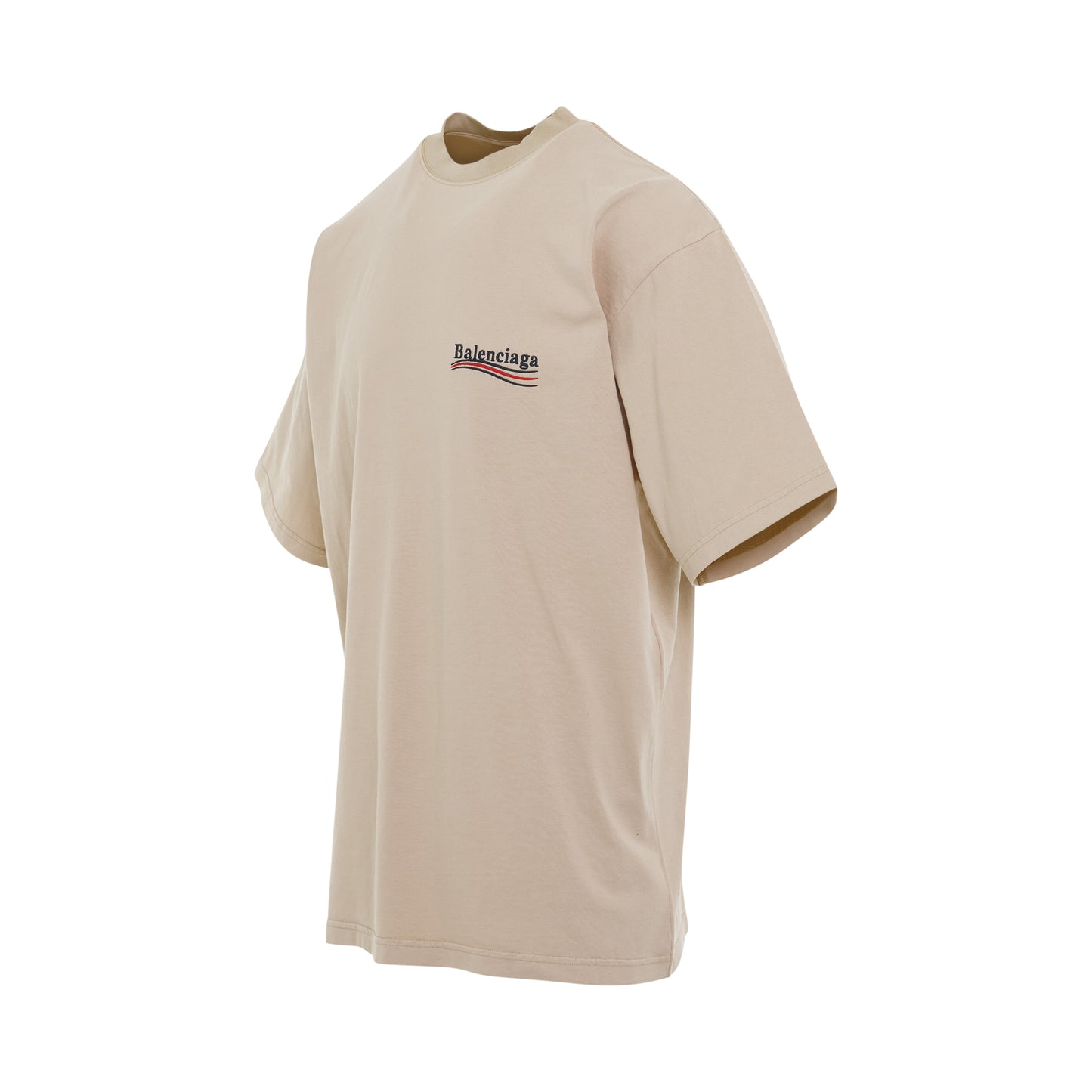 Political Campaign Oversized T-Shirt in Light Beige/Black