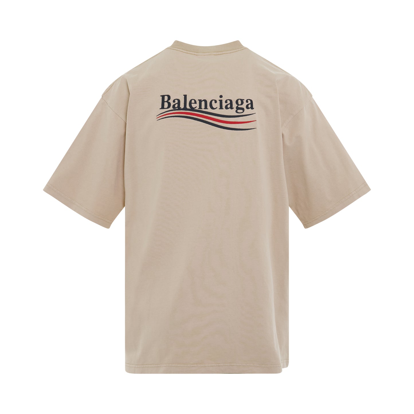 Political Campaign Oversized T-Shirt in Light Beige/Black