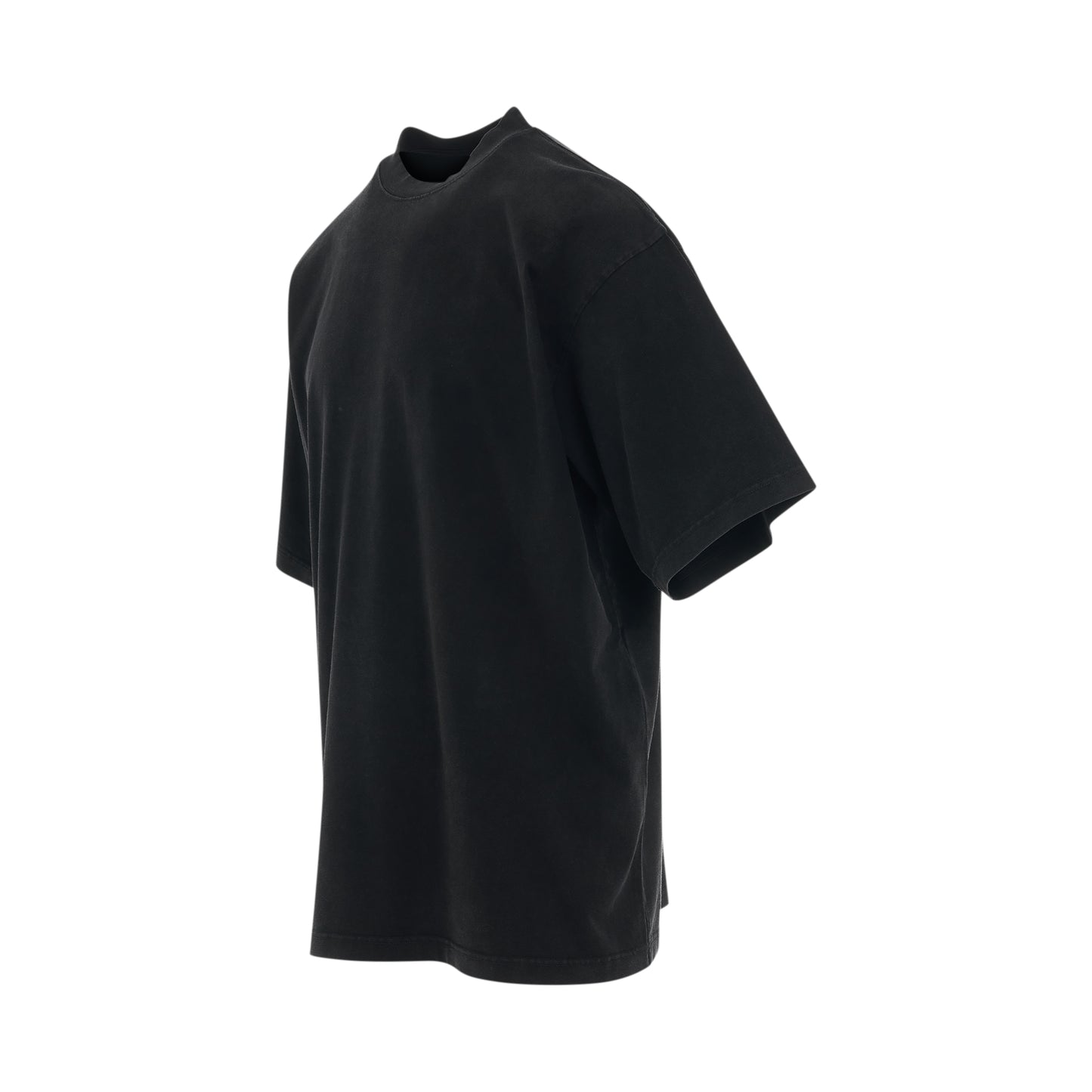 Back Logo Strass Oversized T-Shirt in Black/Silver