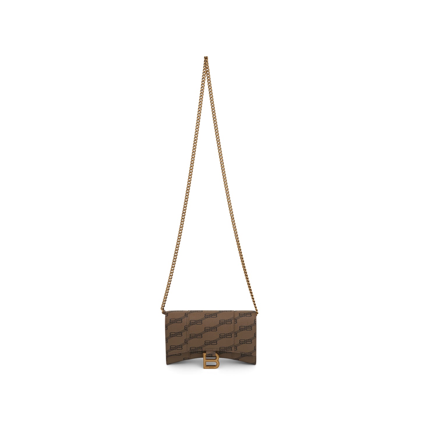 Hourglass Wallet On Chain in Beige/Brown