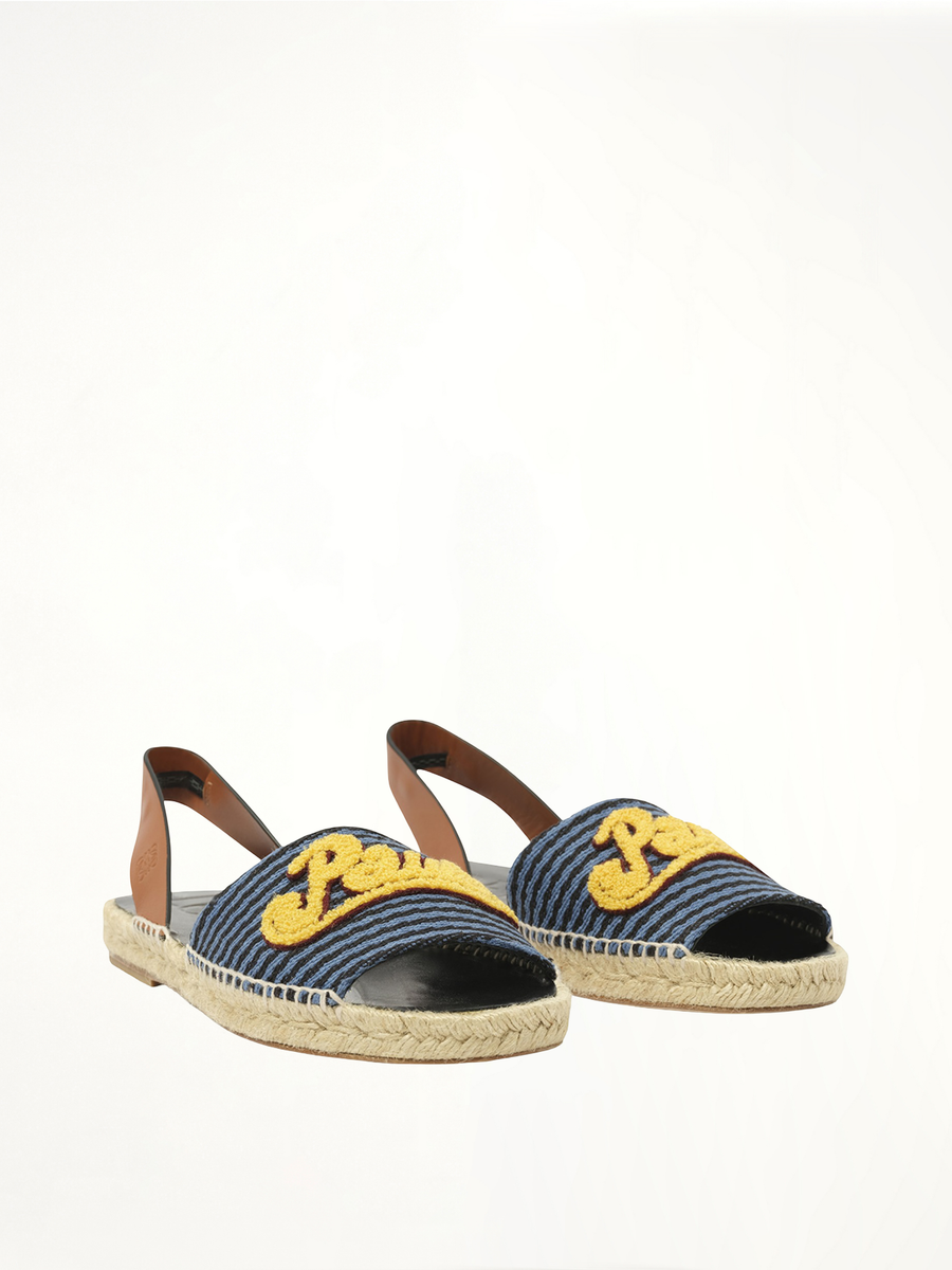 Loewe x Paula Stripe Espadrille in Navy Front View | LOEWE