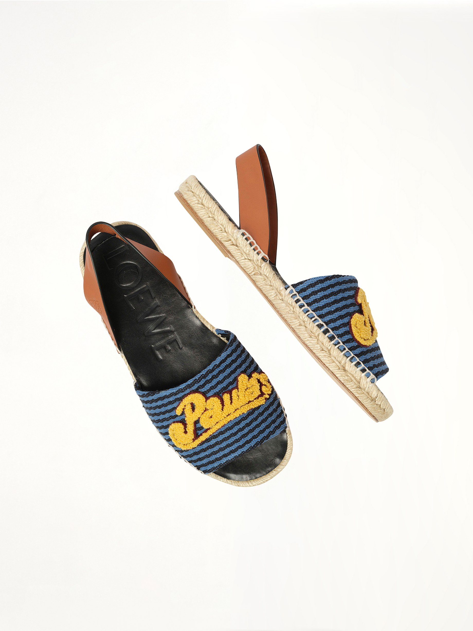 Loewe x Paula Stripe Espadrille in Navy Top View | LOEWE