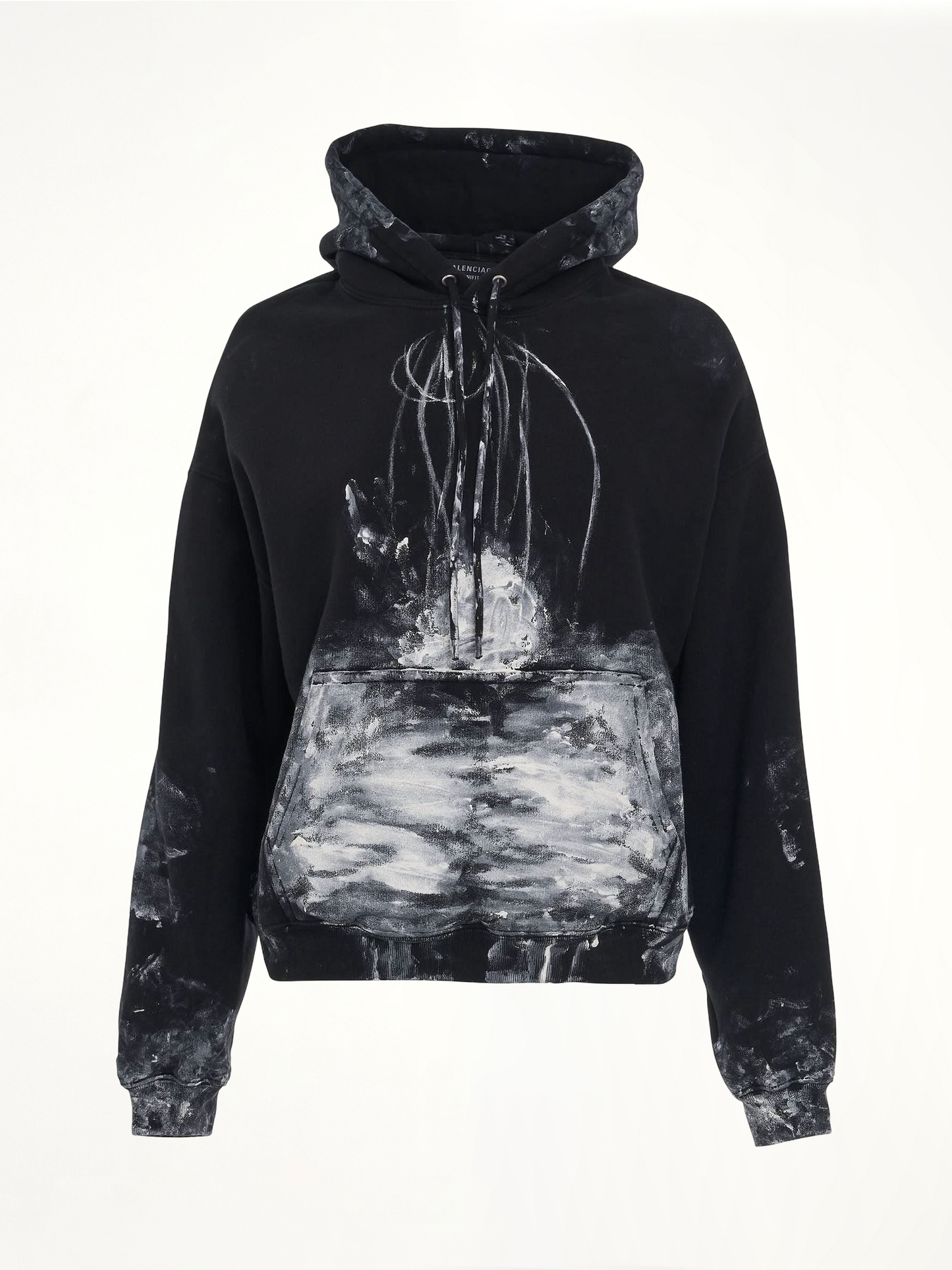 Painter Fitted Hoodie in Black