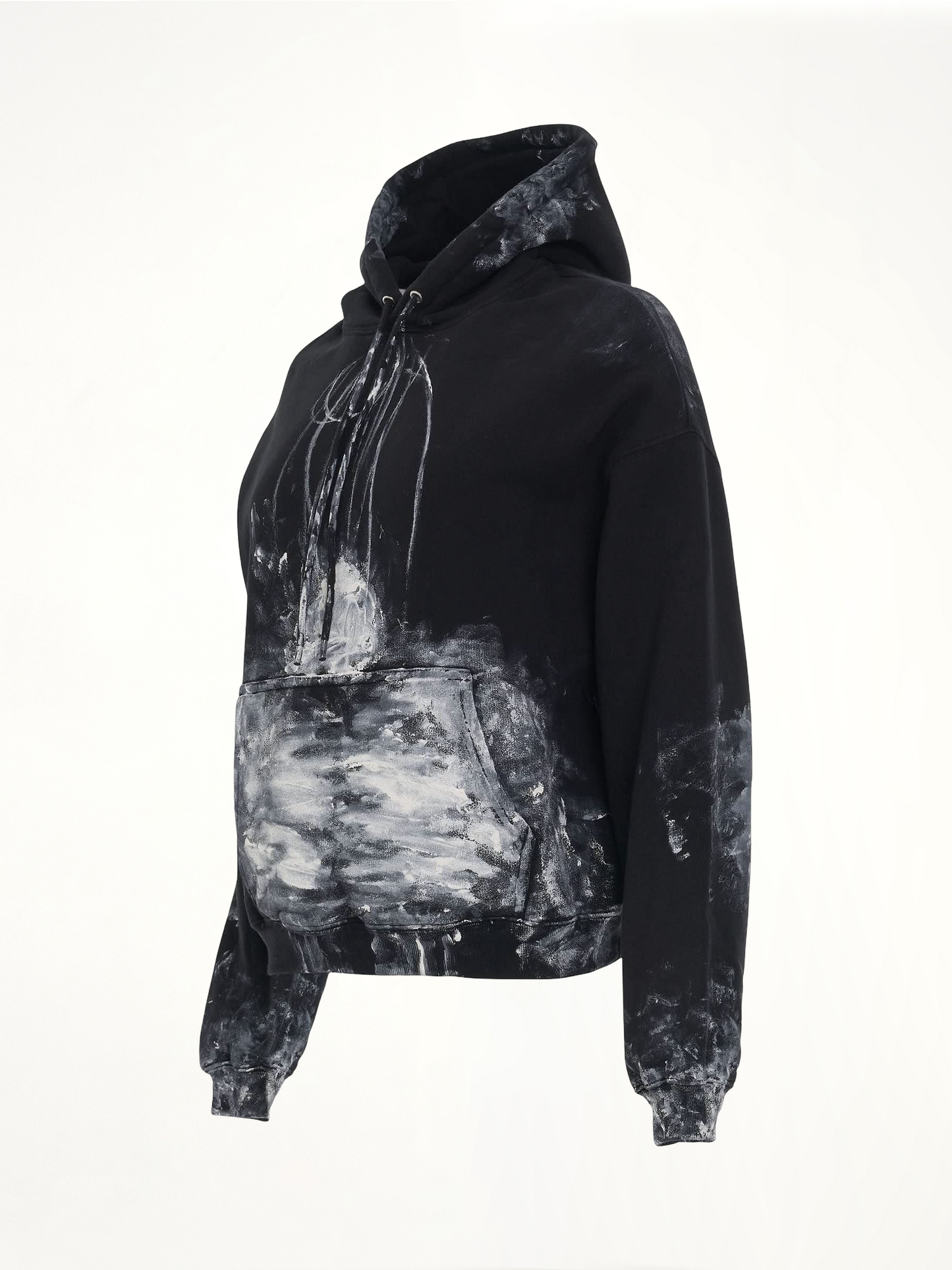 Painter Fitted Hoodie in Black