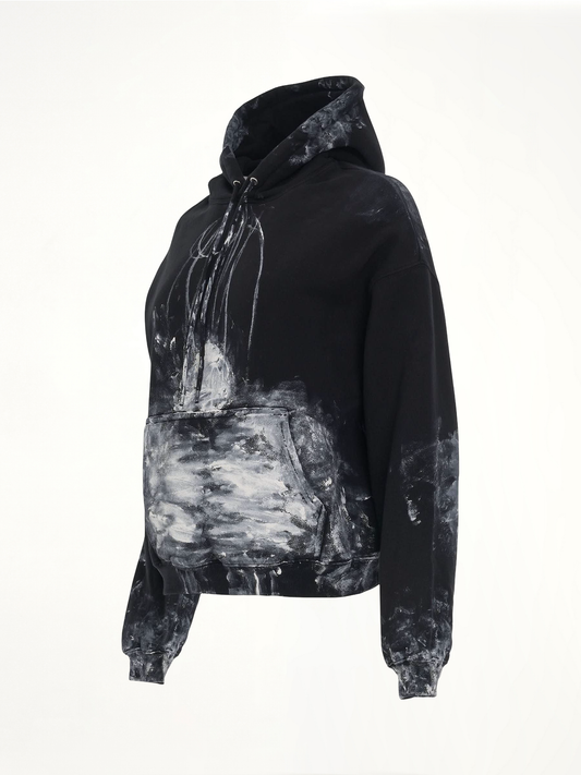 Painter Fitted Hoodie in Black