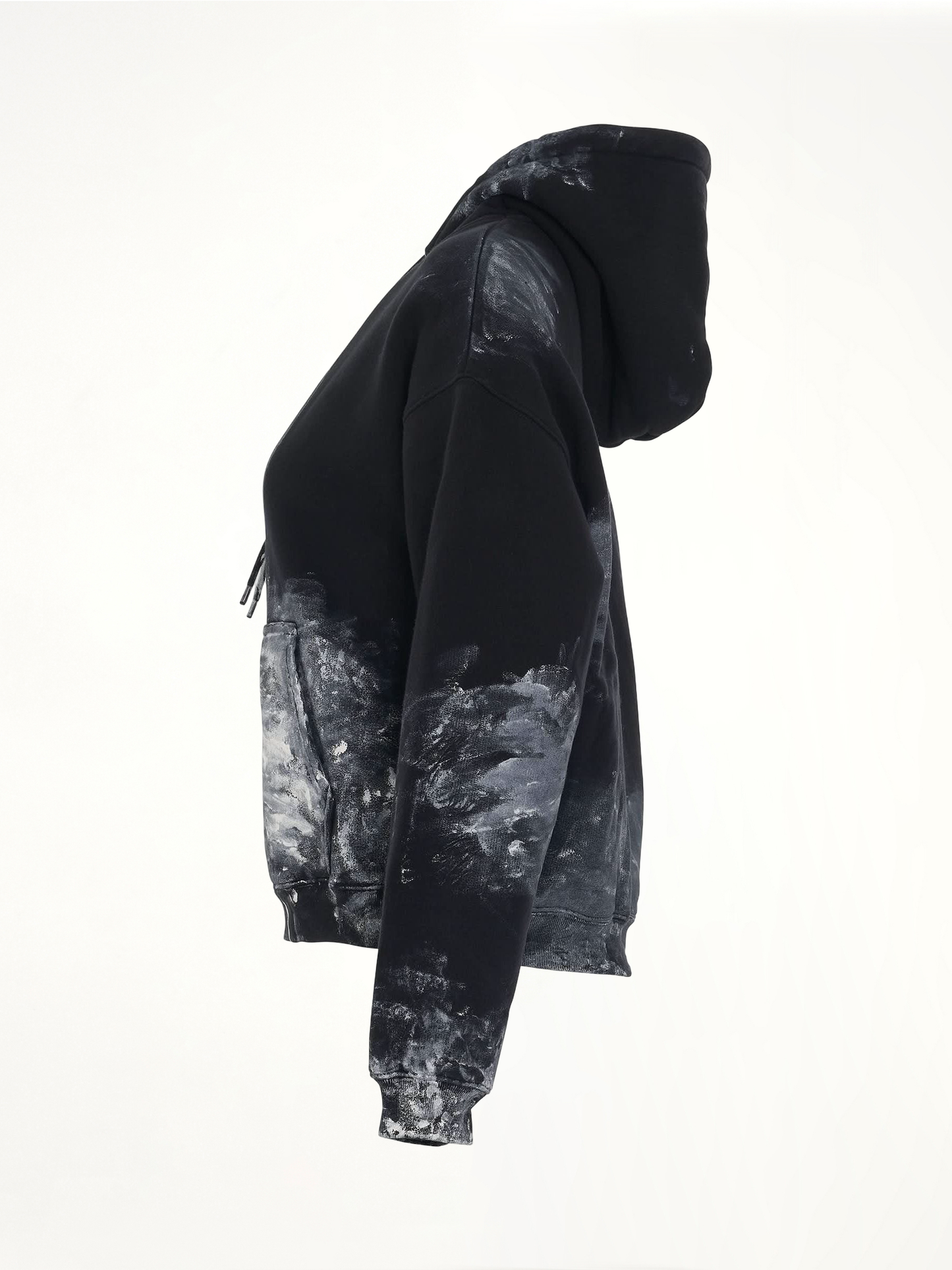 Painter Fitted Hoodie in Black