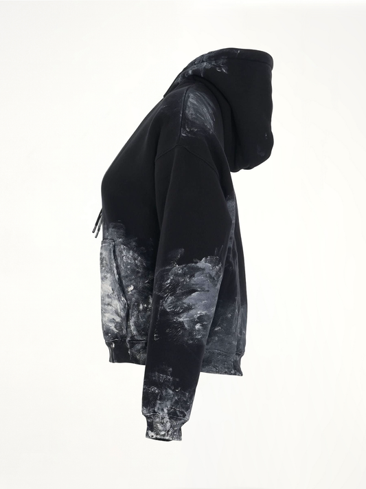 Painter Fitted Hoodie in Black