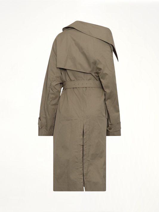 Off Shoulder Trench Coat in Beige