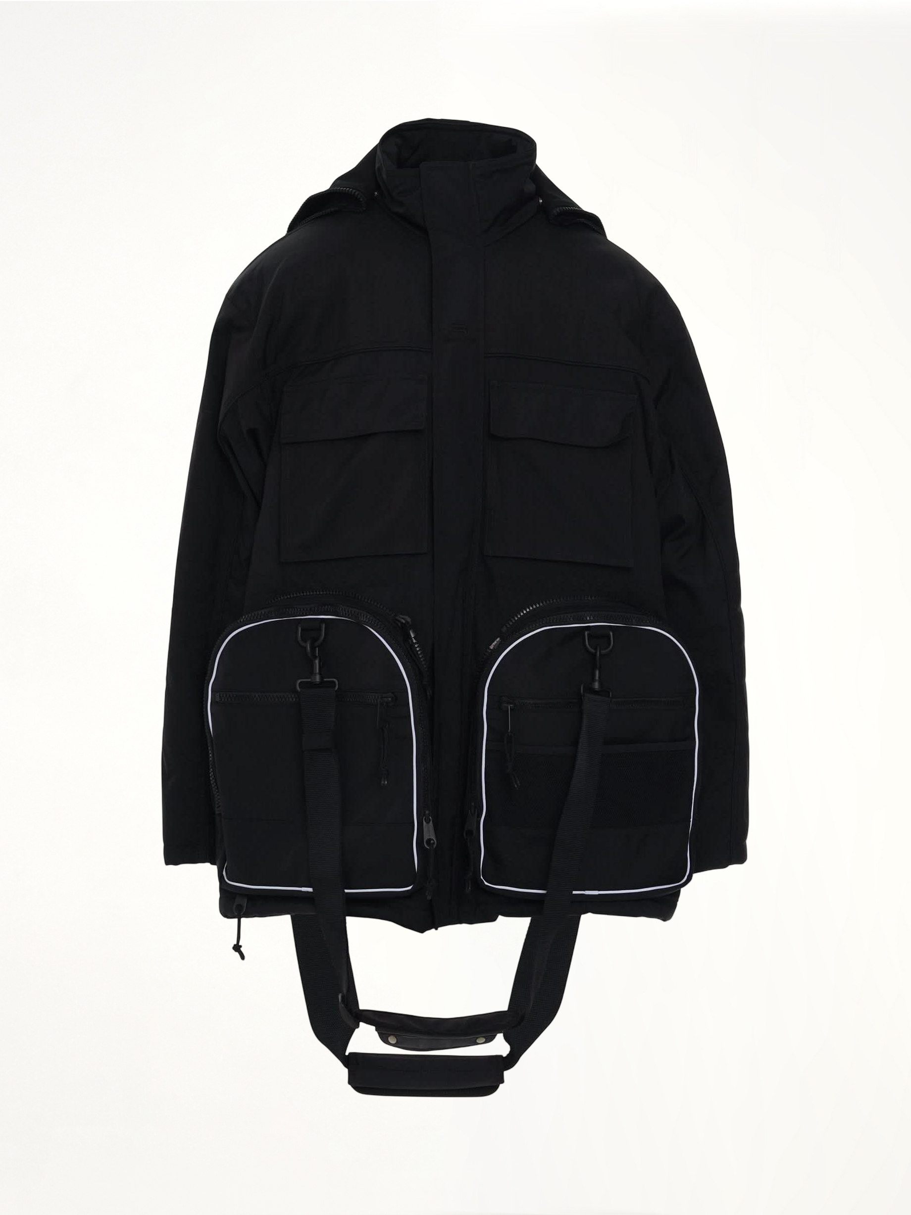 Transformer Gym Bag Parka in Black
