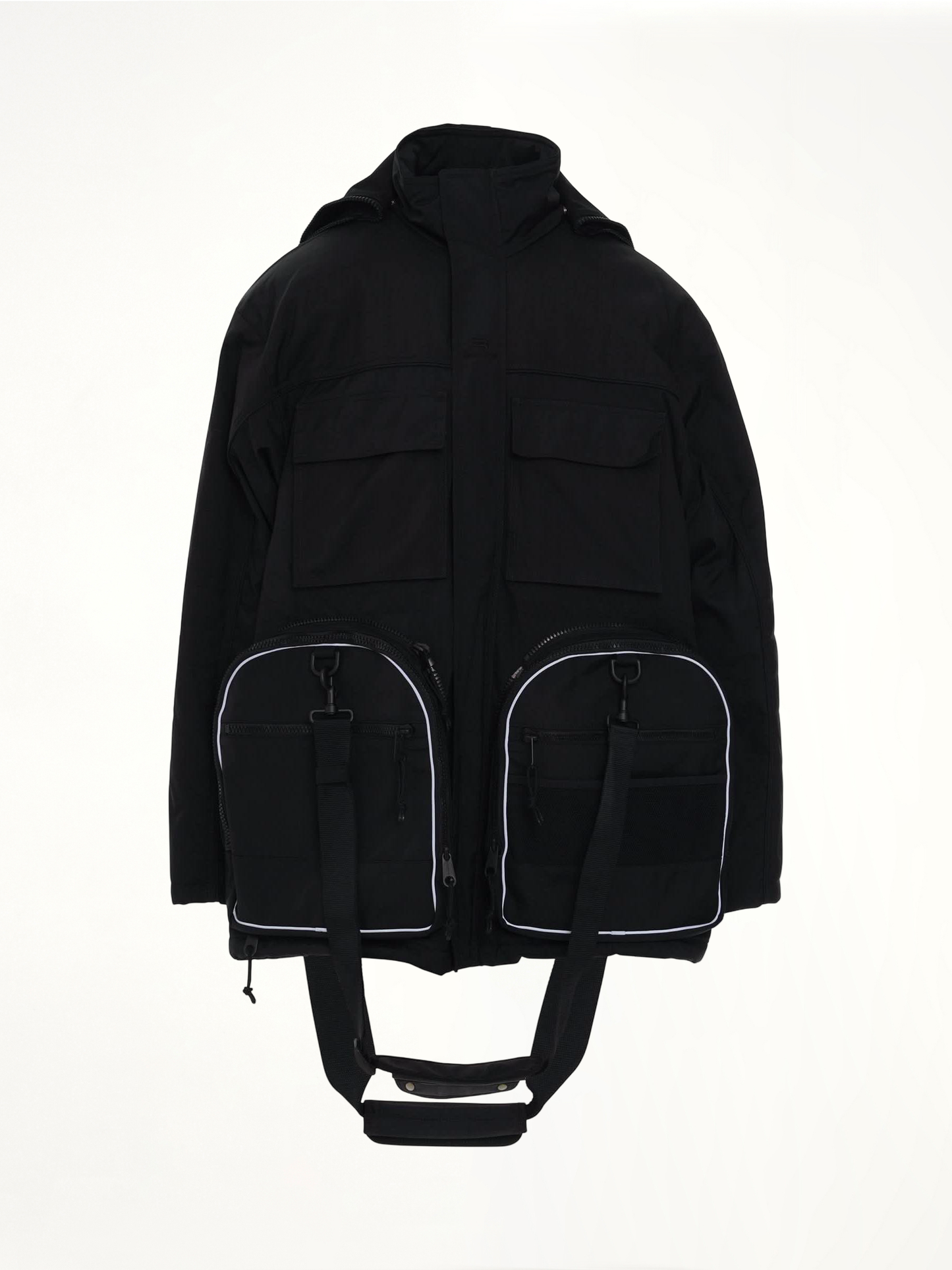 Transformer Gym Bag Parka in Black