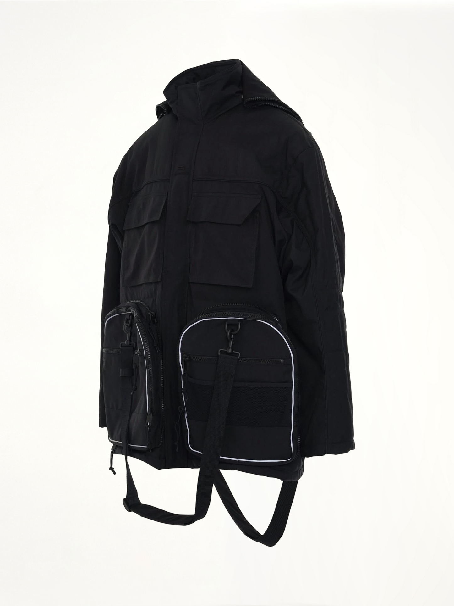 Transformer Gym Bag Parka in Black
