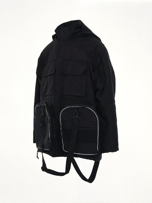 Transformer Gym Bag Parka in Black