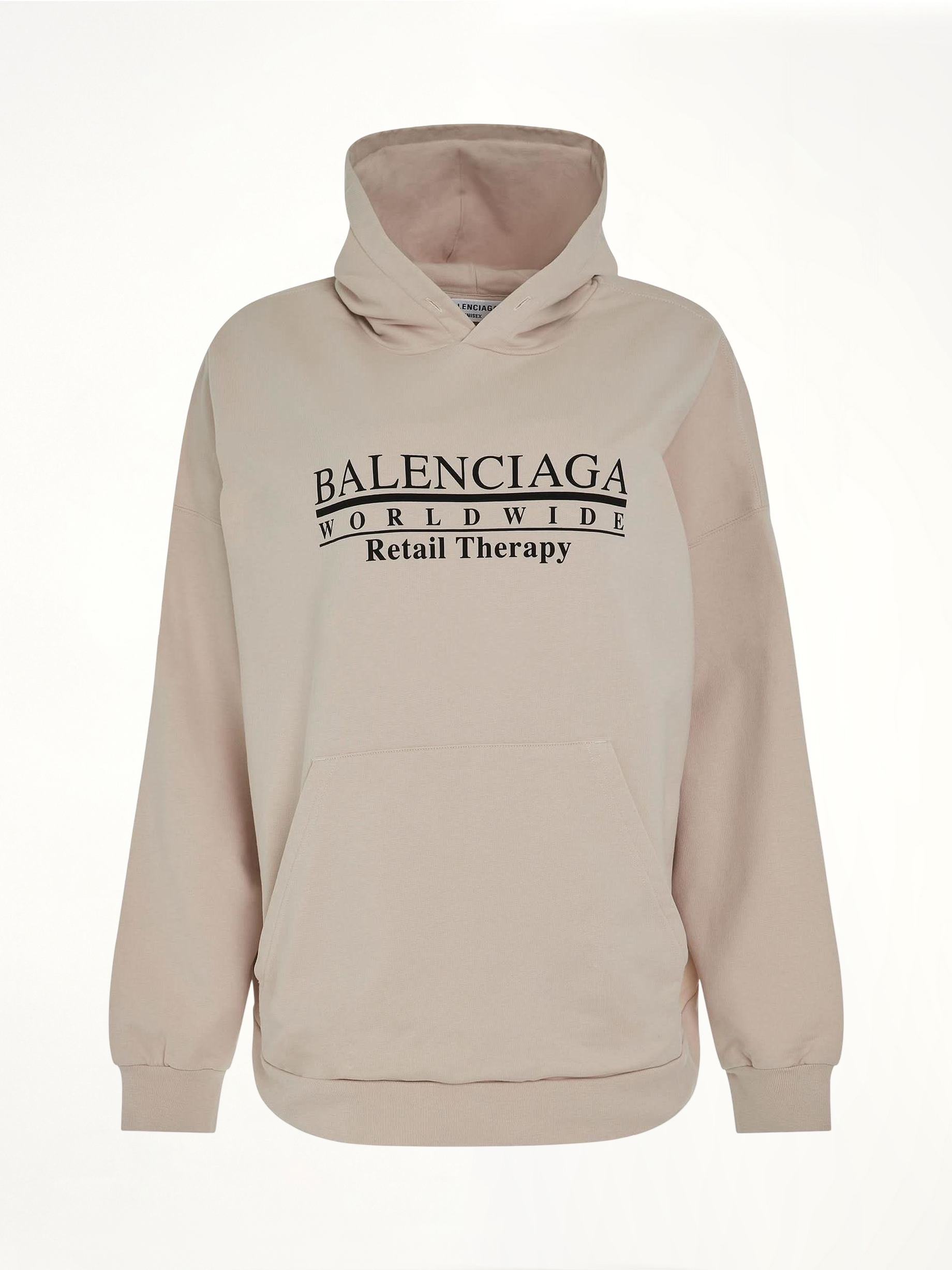 Retail Therapy Wide Fit Hoodie in Chalky/Black