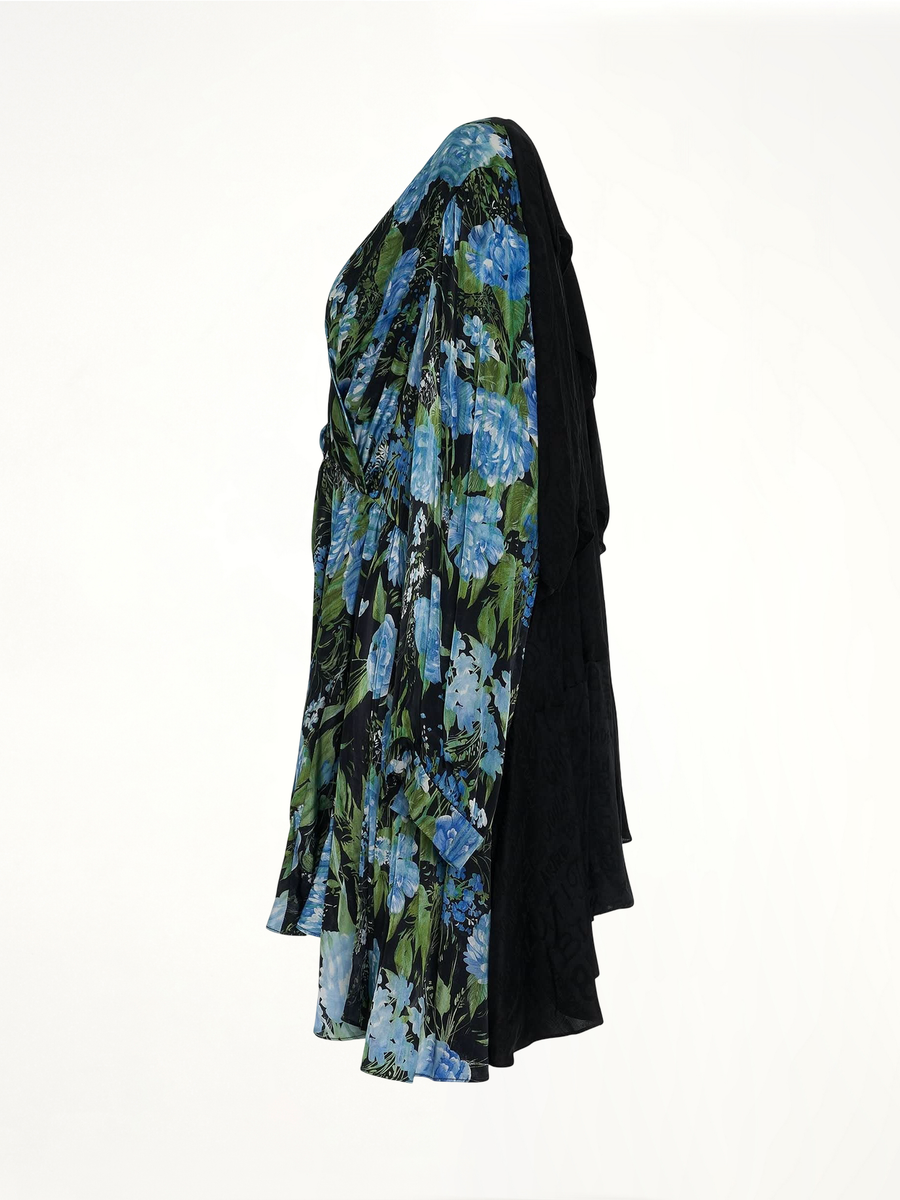 Wrap Baby Doll Dress in Blue