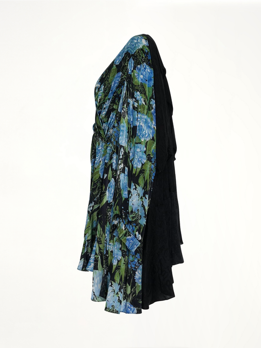 Wrap Baby Doll Dress in Blue