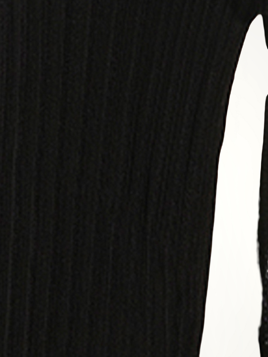 Side Button Strap Dress in Black