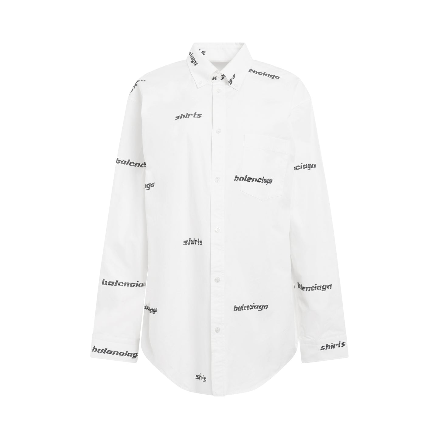 Allover Logo Oversized Shirt in White/Black