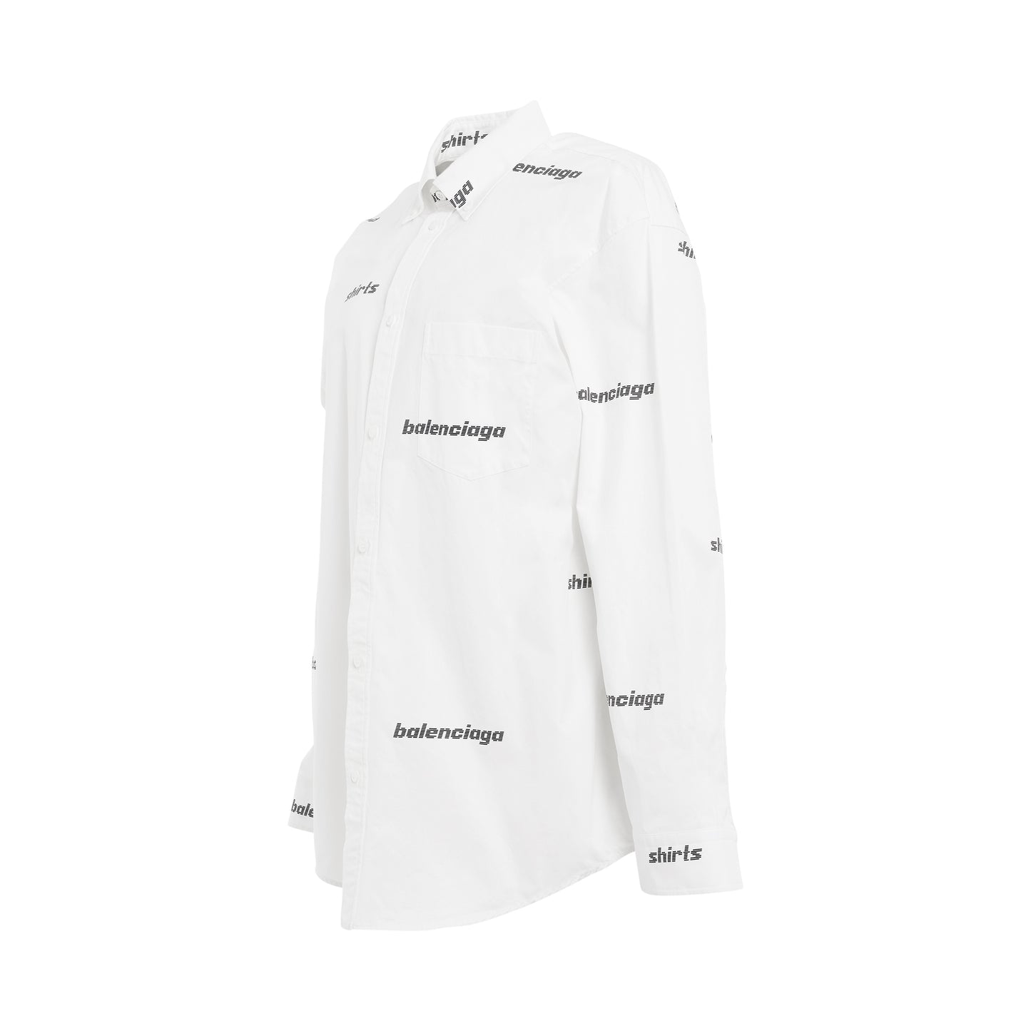 Allover Logo Oversized Shirt in White/Black