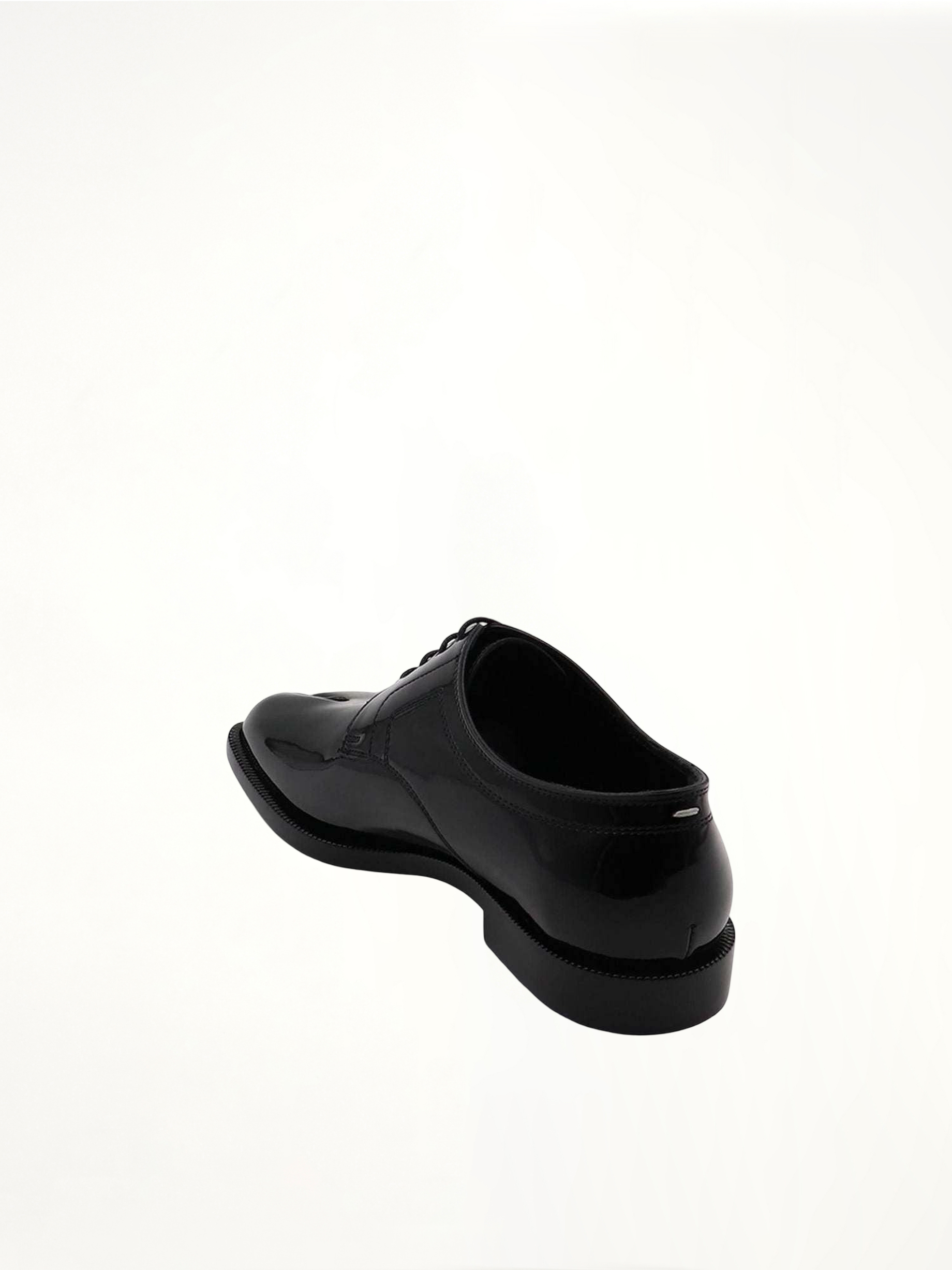 Tabi Lace-ups Shoes in Shine Black Back View | MAISON MARGIELA