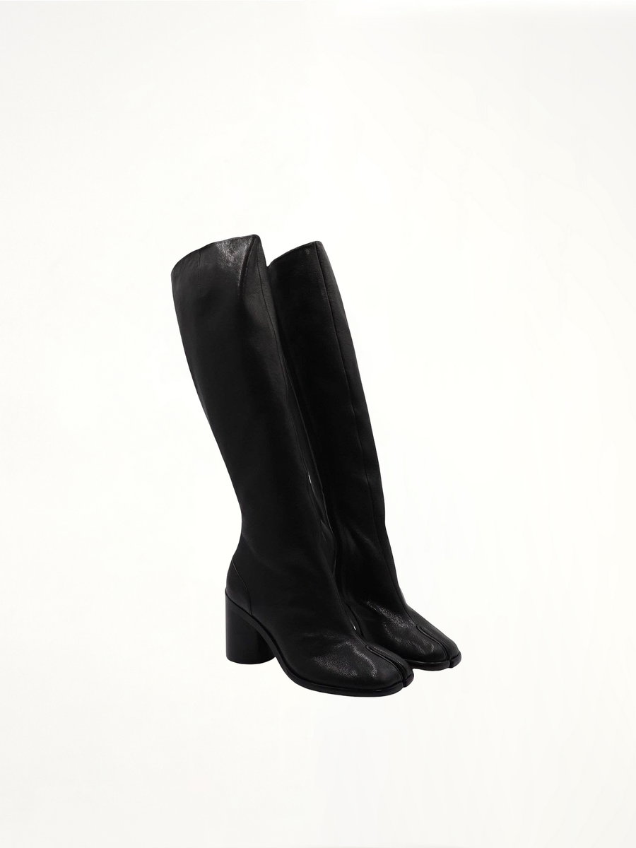 Tabi Knee High Boots in Black Front View | MAISON MARGIELA