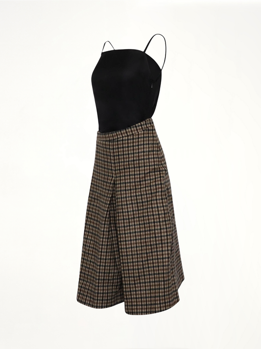 Check Wool Dress in Green