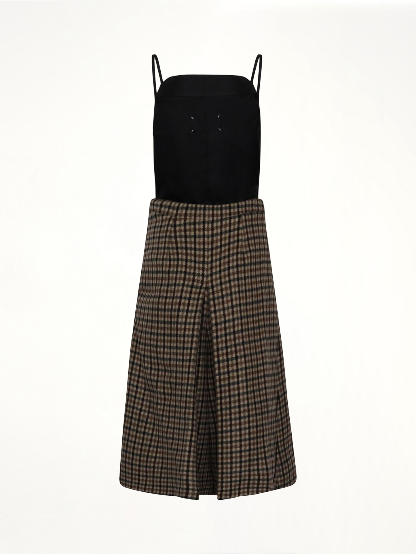 Check Wool Dress in Green