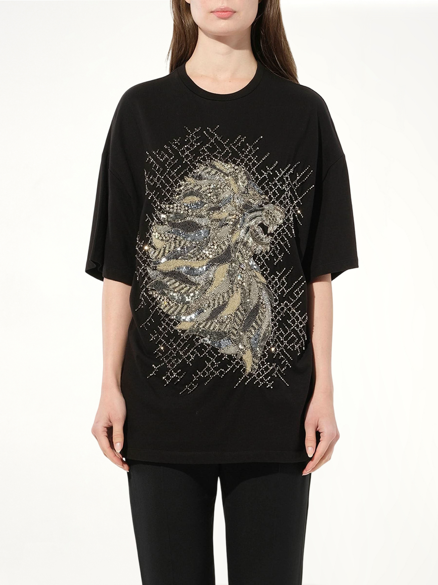 Lion Jewel T-Shirt in Black