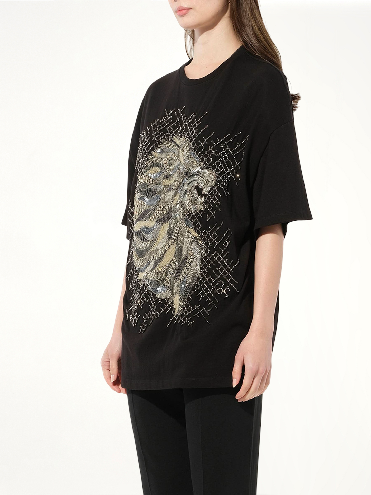 Lion Jewel T-Shirt in Black