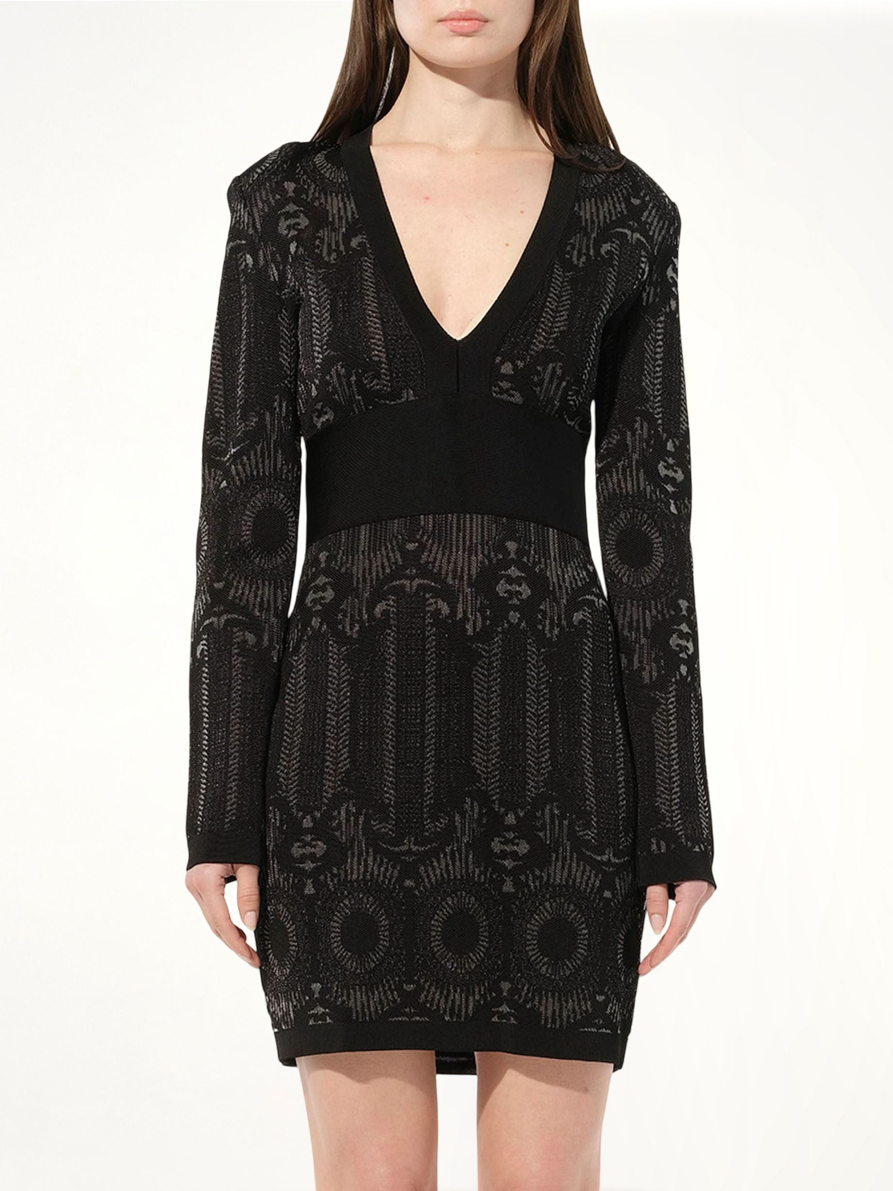 Maille Knit Dress in Black/Silver