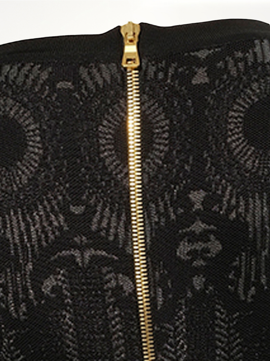 Maille Knit Dress in Black/Silver