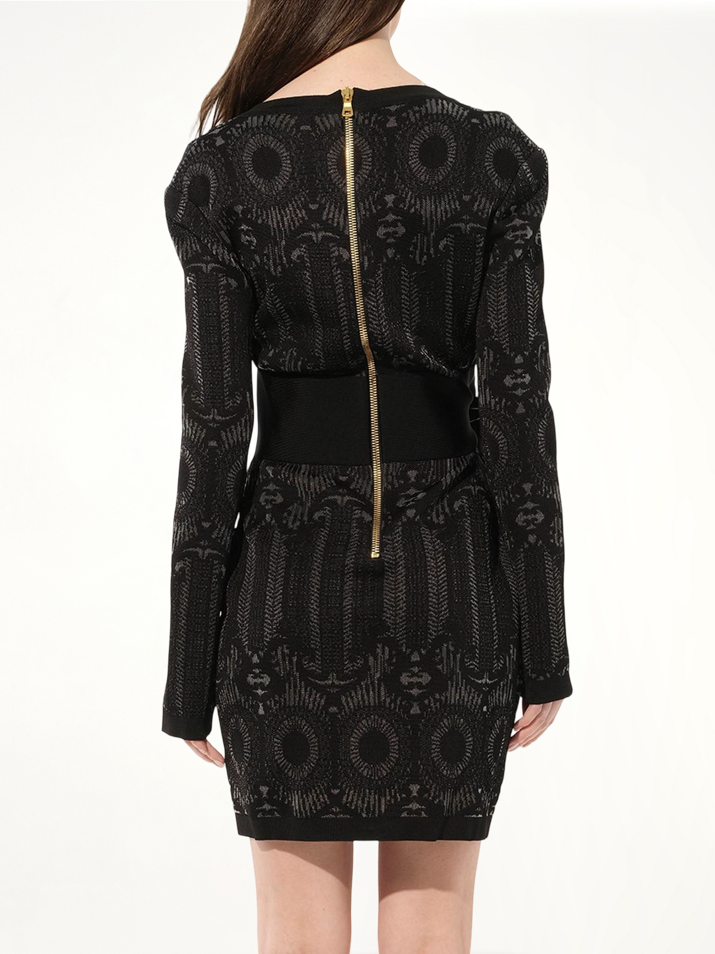 Maille Knit Dress in Black/Silver