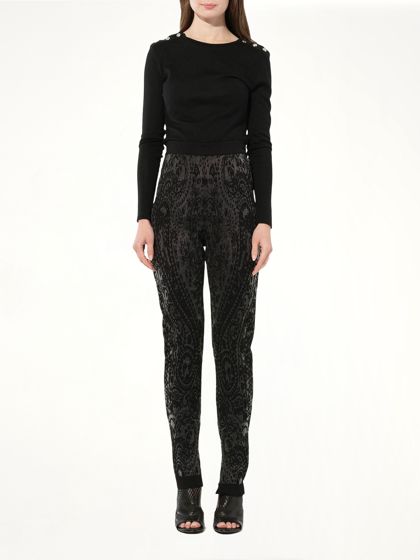Pattern Pants in Black