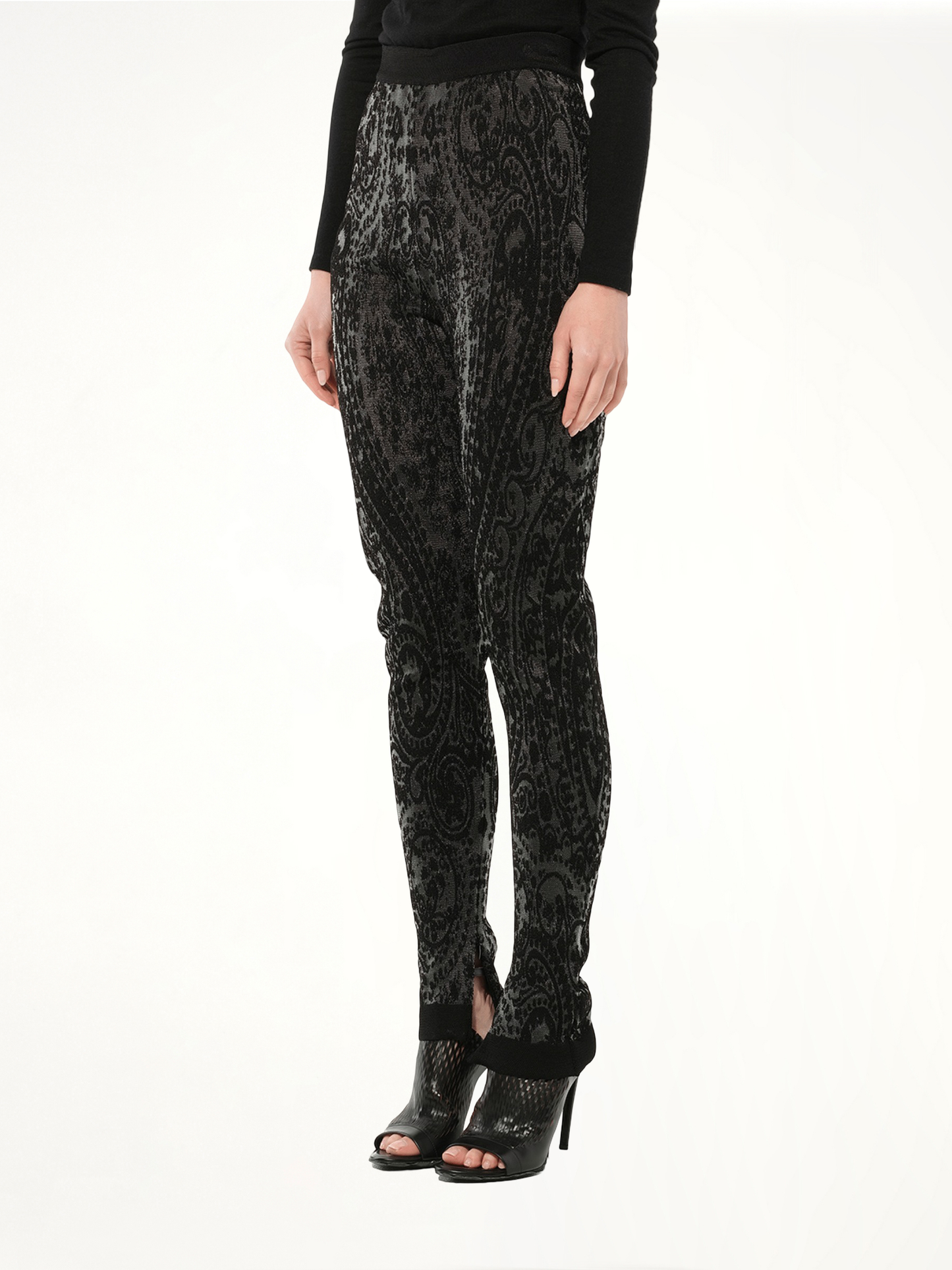 Pattern Pants in Black