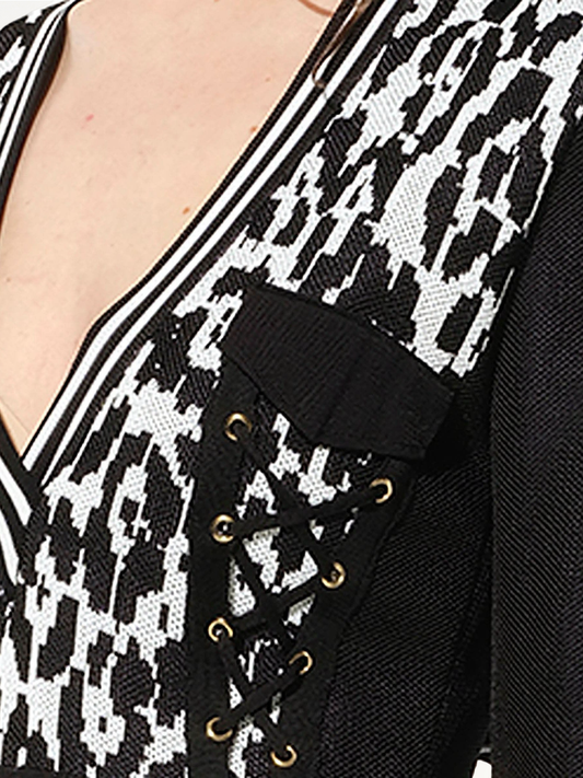 Knit Dress in Black/White