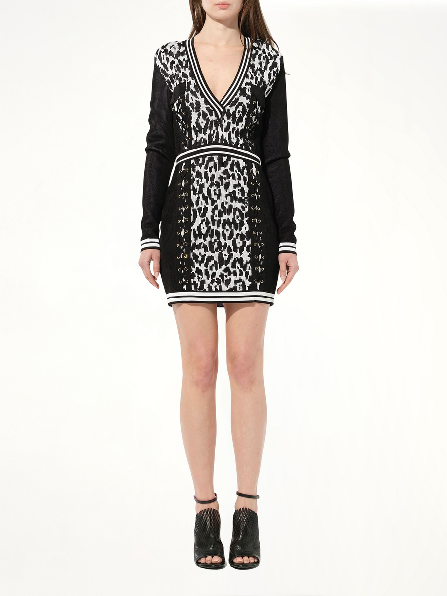 Knit Dress in Black/White