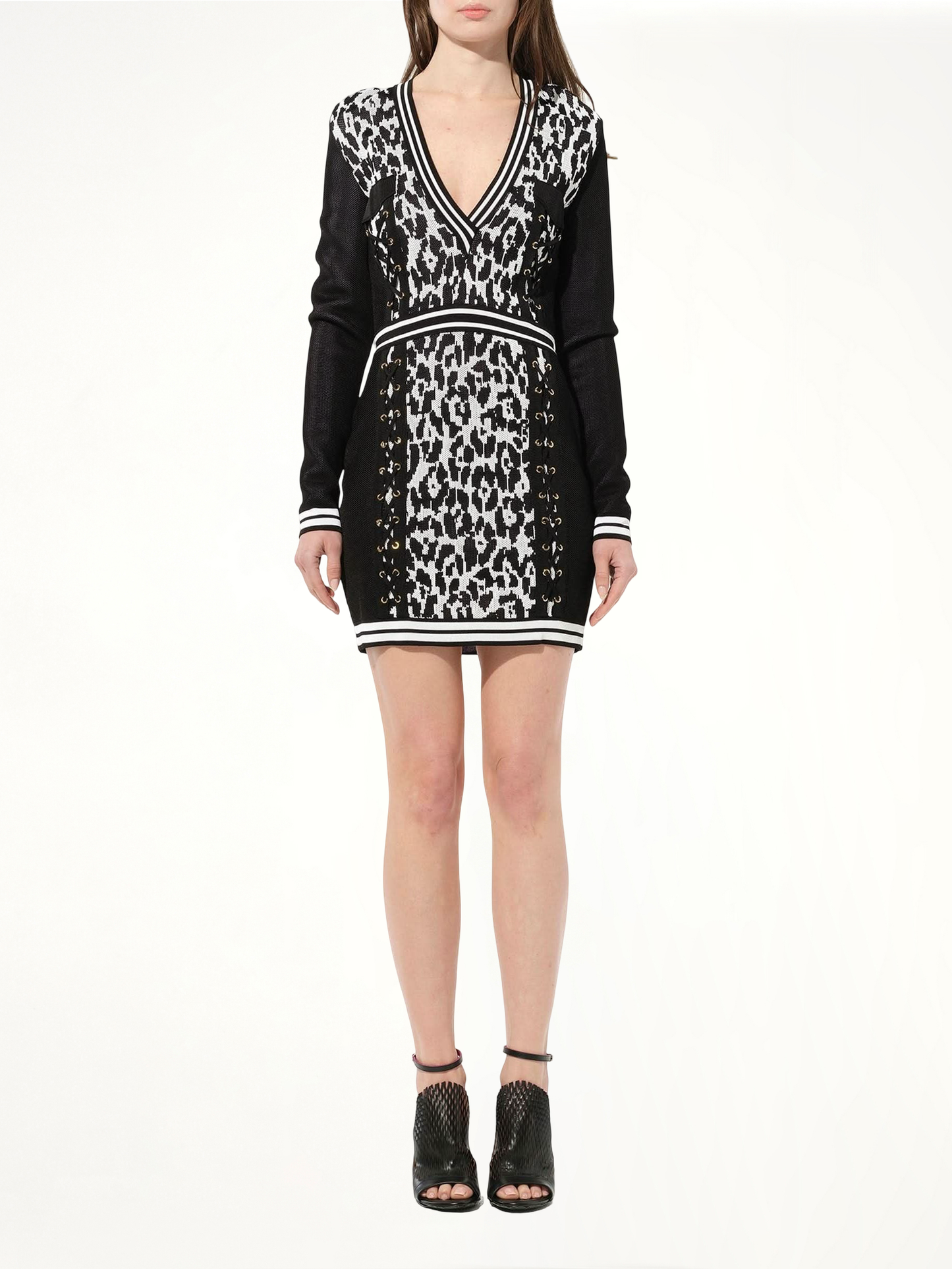 Knit Dress in Black/White